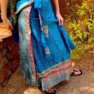 Upcycle Silk Sari Boho Wrap Bohemian Skirt